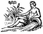 Aquarius zodiac sign sketch: water bearer