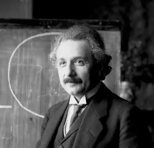 Albert Einstein during a lecture in Vienna in 1921