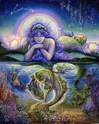 Fantasy art with Pisces fish symbol