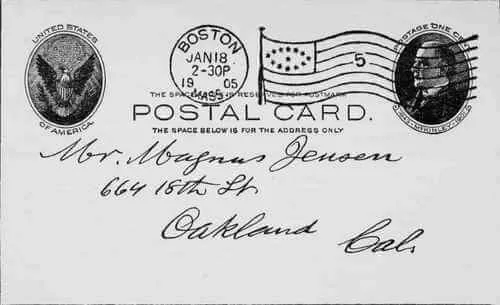 postcard to Magnus Jensen from Mr. Dalton