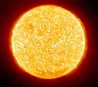 sun planet golden red orange fire