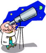astrologer observing, reading the sky through a telescope