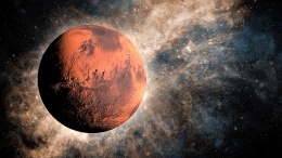Planet Mars in space. Map: https://trek.nasa.gov/mars/