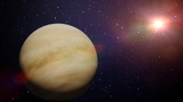 artist's impression of Planet Venus lit by the Sun