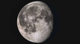 Super detailed waning gibbous Moon - Elements of this image furnished by NASA's Scientific Visualization Studio