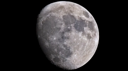 Waxing Gibbous Moon with visible surface