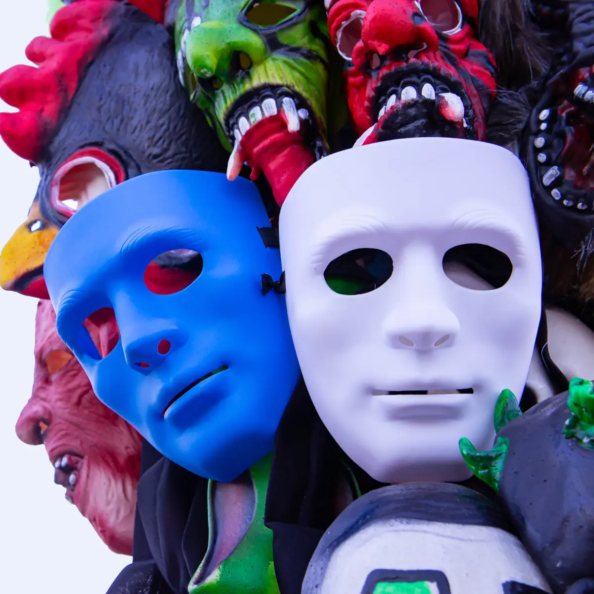 My Rising Sign Calculator illustration of masks which symbolize different personalities, representing the concept of rising signs in astrology.