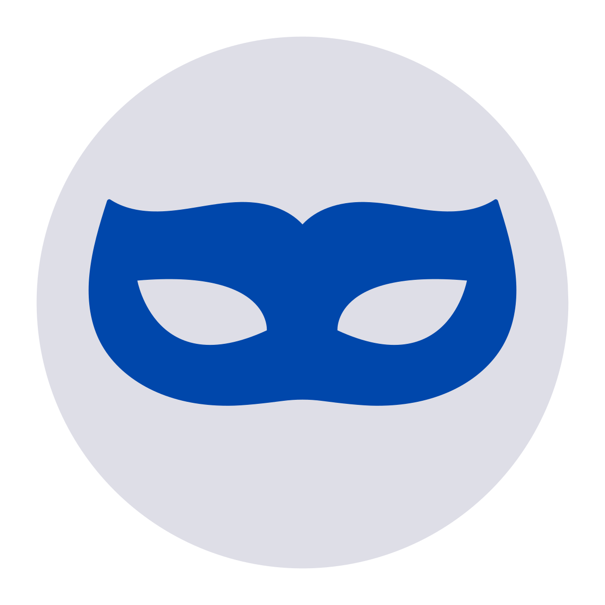 blue privacy mask on gray background