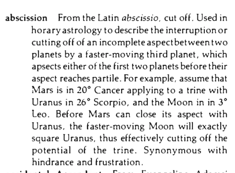 Original scan of the definition for abscission, frustration