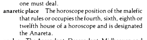 Original scan of the definition for anaretic place