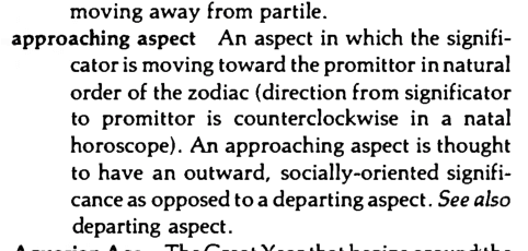 Original scan of the definition for approaching aspect