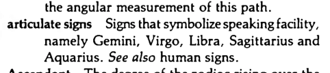 Original scan of the definition for articulate signs