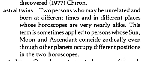 Original scan of the definition for astral twins
