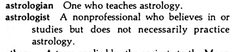 Original scan of the definition for astrologist