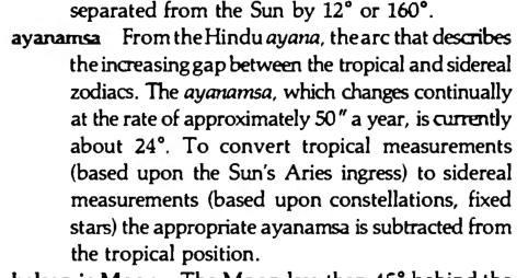 Original scan of the definition for ayanamsa