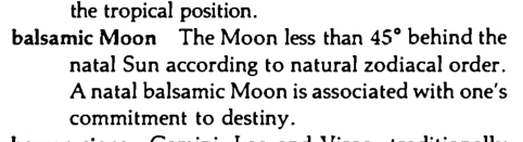 Original scan of the definition for balsamic Moon