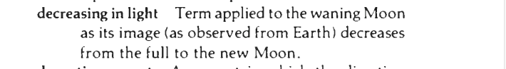 Original scan of the definition for decreasing in light