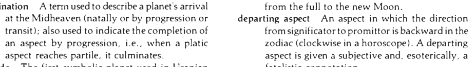 Original scan of the definition for departing aspect