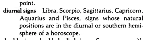 Original scan of the definition for diurnal signs