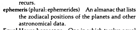 Original scan of the definition for ephemeris (plural: ephemerides)