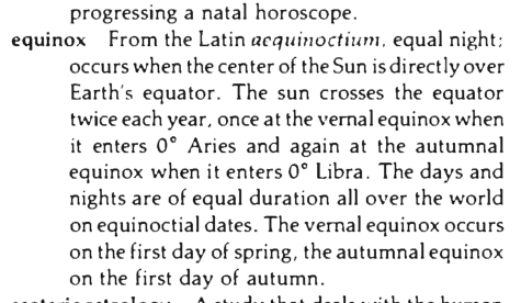 Original scan of the definition for equinox