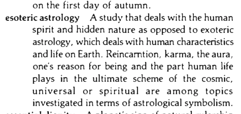 Original scan of the definition for esoteric astrology