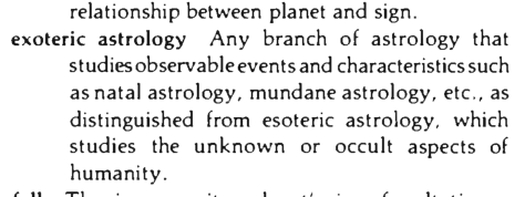 Original scan of the definition for exoteric astrology
