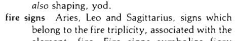 Original scan of the definition for fire signs