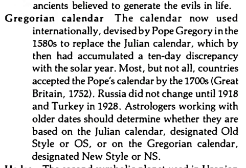 Original scan of the definition for Gregorian calendar