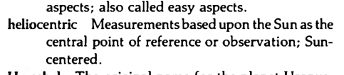 Original scan of the definition for heliocentric