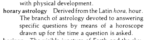 Original scan of the definition for horary astrology