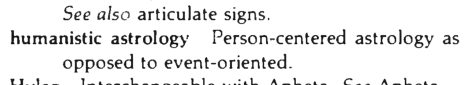 Original scan of the definition for humanistic astrology