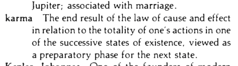 Original scan of the definition for karma