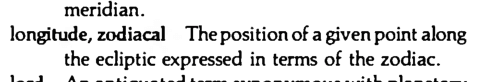 Original scan of the definition for zodiacal longitude