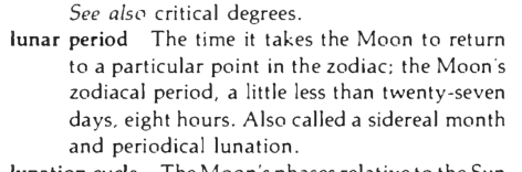 Original scan of the definition for lunar period