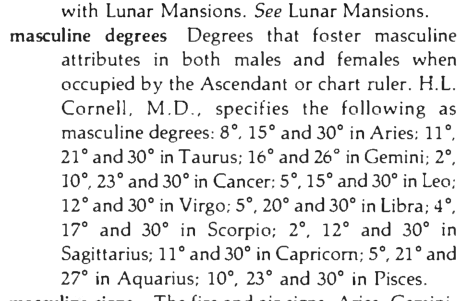 Original scan of the definition for masculine degrees