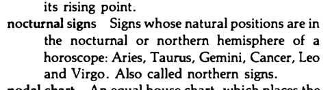 Original scan of the definition for nocturnal signs