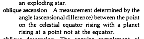 Original scan of the definition for oblique ascension