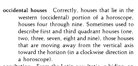 Original scan of the definition for occidental houses