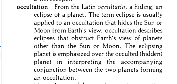 Original scan of the definition for occultation