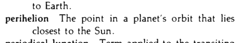 Original scan of the definition for perihelion