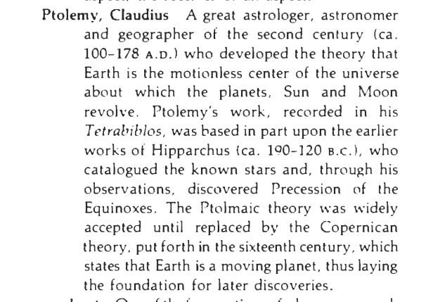 Original scan of the definition for Claudius Ptolemy