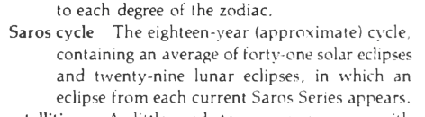 Original scan of the definition for Saros cycle