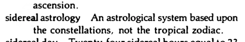 Original scan of the definition for sidereal astrology