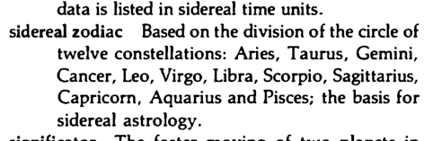 Original scan of the definition for sidereal zodiac