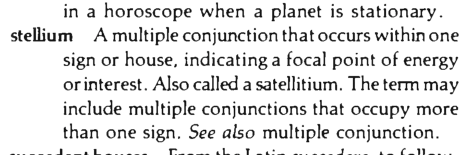 Original scan of the definition for stellium, multiple conjunction