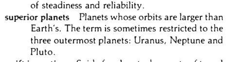 Original scan of the definition for superior planets