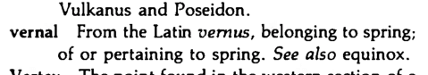 Original scan of the definition for vernal