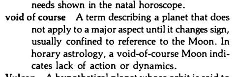 Original scan of the definition for void of course