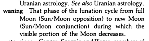 Original scan of the definition for waning